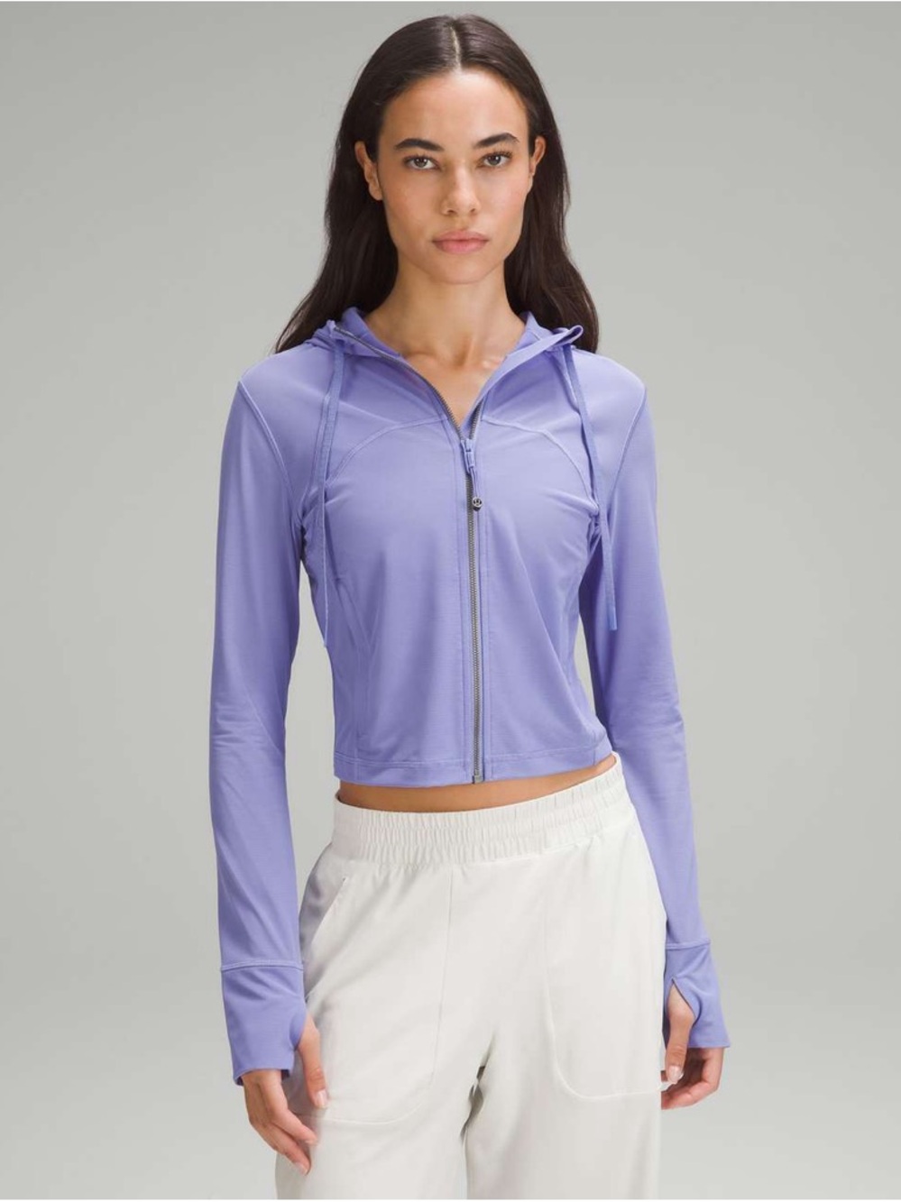 lululemon Define Crop * Nulu Jacket Mesh Dark Lavender Zip Hoodie